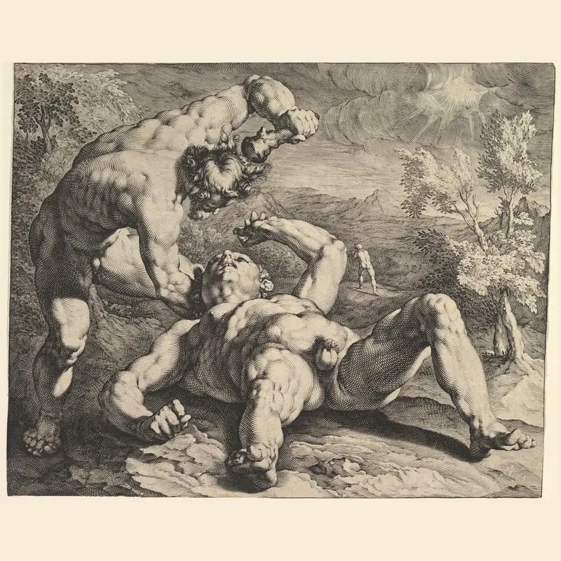 Cain Killing Abel;Cornelis Cornelisz van Haarlem|Jan Muller|Harmen Jansz. Muller, 1562–1638