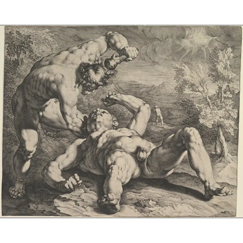 Cain Killing Abel;Cornelis Cornelisz van Haarlem|Jan Muller|Harmen Jansz. Muller, 1562–1638